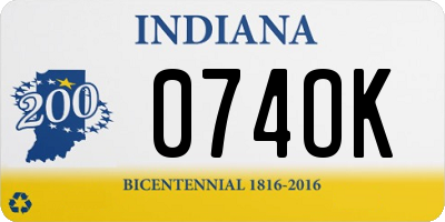 IN license plate 074OK