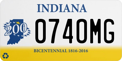 IN license plate 074OMG