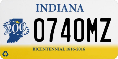 IN license plate 074OMZ