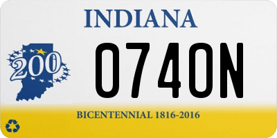 IN license plate 074ON