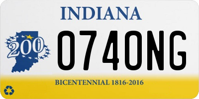 IN license plate 074ONG