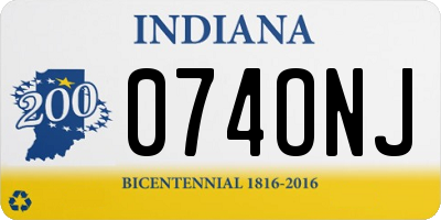IN license plate 074ONJ