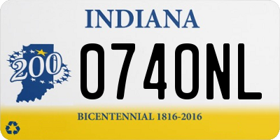 IN license plate 074ONL