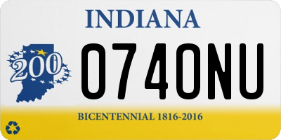 IN license plate 074ONU