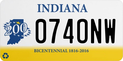 IN license plate 074ONW