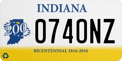 IN license plate 074ONZ