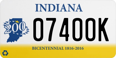 IN license plate 074OOK