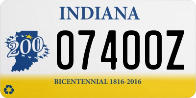 IN license plate 074OOZ