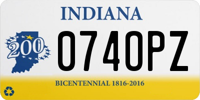 IN license plate 074OPZ