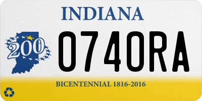 IN license plate 074ORA
