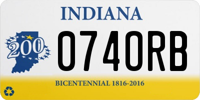 IN license plate 074ORB