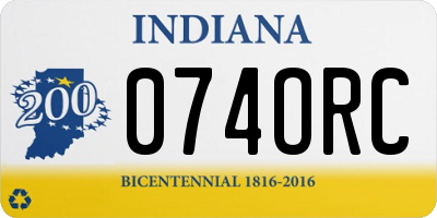 IN license plate 074ORC