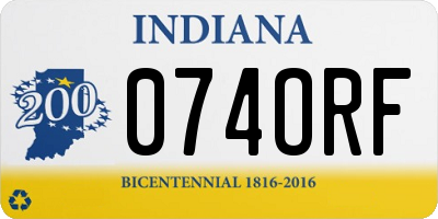 IN license plate 074ORF