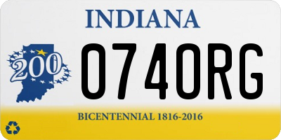 IN license plate 074ORG