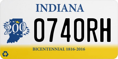 IN license plate 074ORH