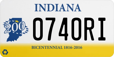 IN license plate 074ORI