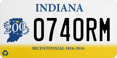 IN license plate 074ORM