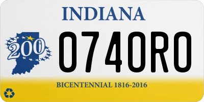 IN license plate 074ORO