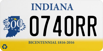 IN license plate 074ORR