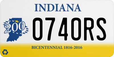 IN license plate 074ORS