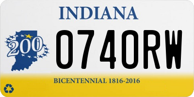 IN license plate 074ORW