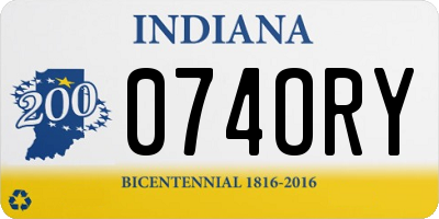 IN license plate 074ORY