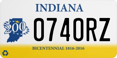IN license plate 074ORZ