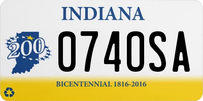 IN license plate 074OSA