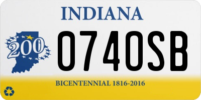 IN license plate 074OSB