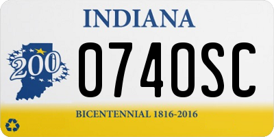 IN license plate 074OSC
