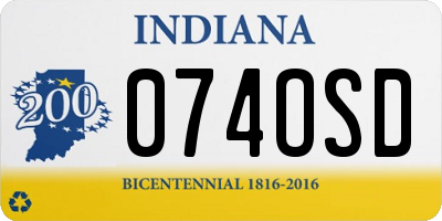 IN license plate 074OSD