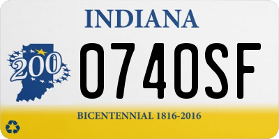 IN license plate 074OSF