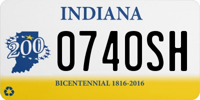 IN license plate 074OSH