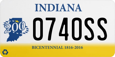 IN license plate 074OSS