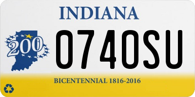 IN license plate 074OSU