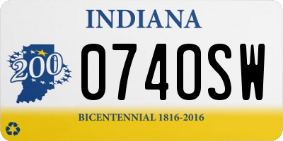 IN license plate 074OSW