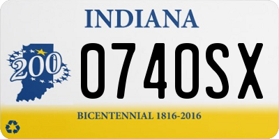 IN license plate 074OSX