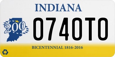 IN license plate 074OTO