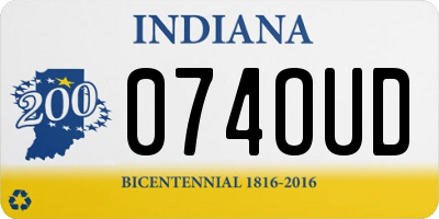 IN license plate 074OUD
