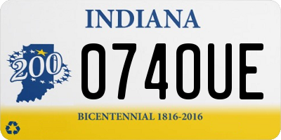 IN license plate 074OUE