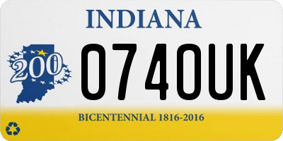 IN license plate 074OUK