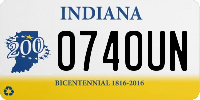 IN license plate 074OUN