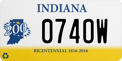 IN license plate 074OW