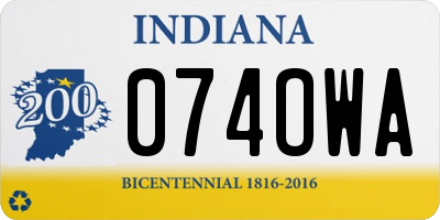 IN license plate 074OWA