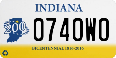 IN license plate 074OWO