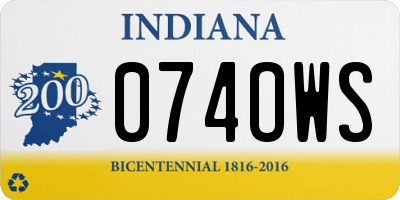 IN license plate 074OWS