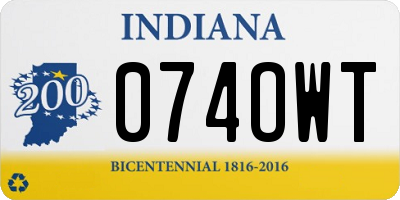 IN license plate 074OWT