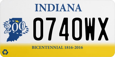 IN license plate 074OWX