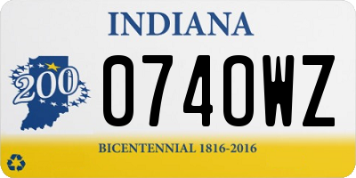 IN license plate 074OWZ