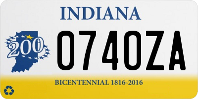 IN license plate 074OZA